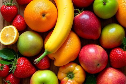 A colorful assortment of seasonal fruits